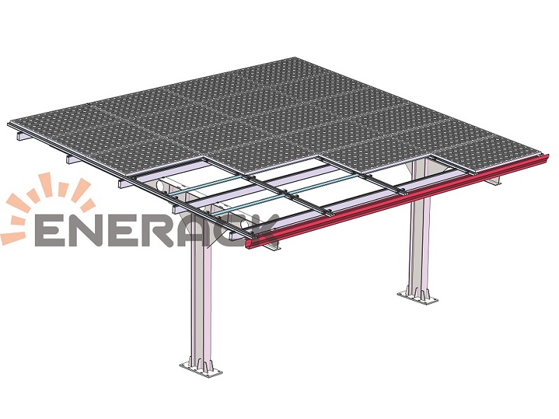 Système de carport solaire étanche en acier au carbone