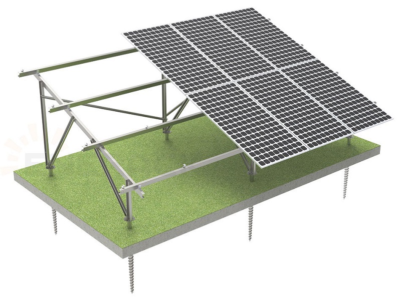 Enerack carbon steel ground solar mounting system installation